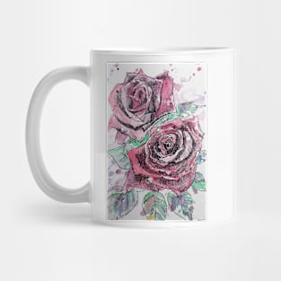 Red Rose Watercolor Painting Mug